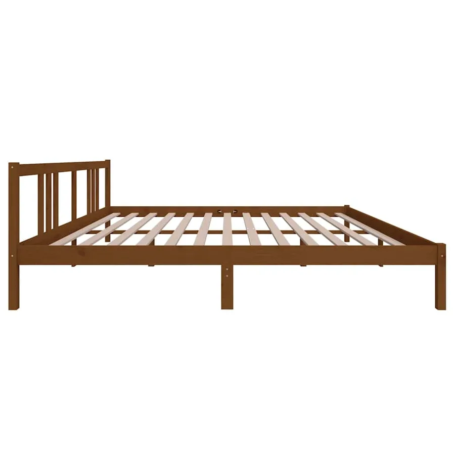 Cadre de lit sans matelas marron miel bois massif 200x200 cm - 5