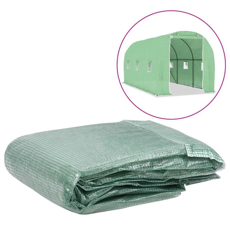 Couverture de remplacement de serre (9 m²) 200x450x200 cm Vert