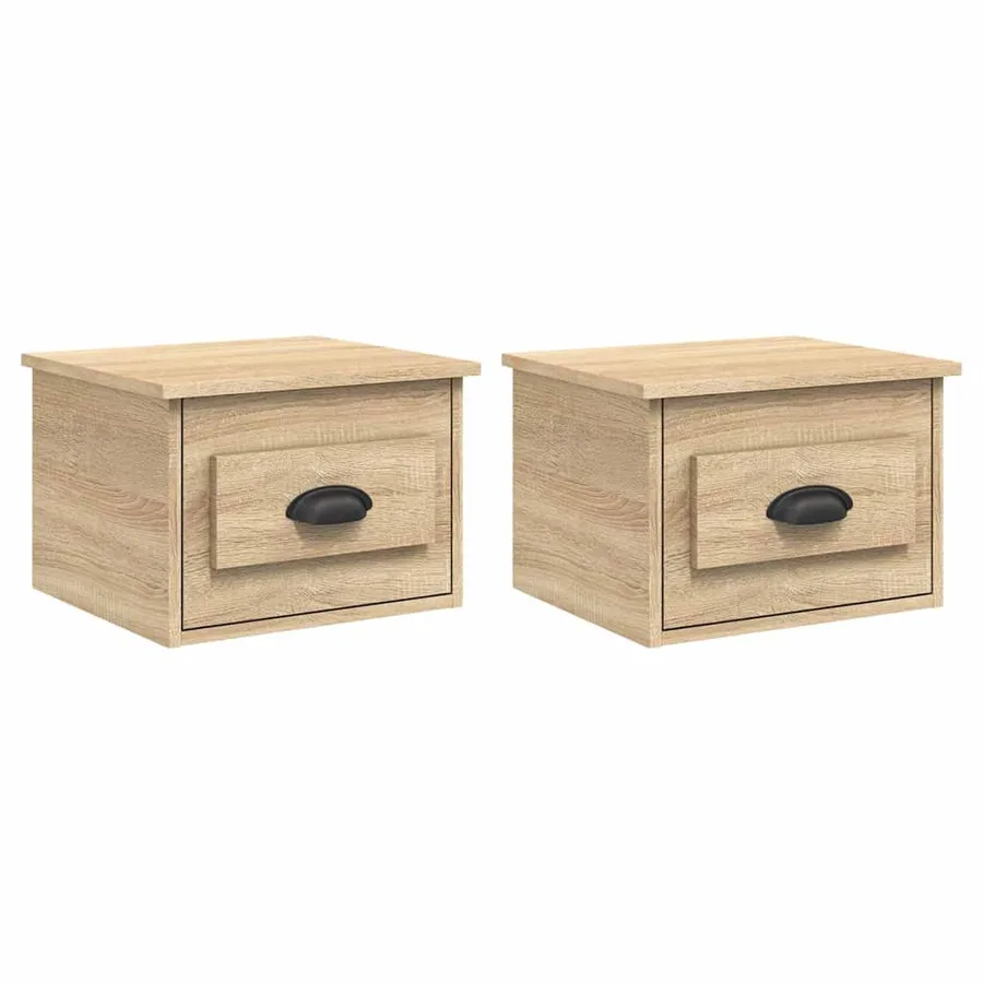 Tables de chevet murales 2 pcs chêne sonoma 41,5x36x28 cm - 2