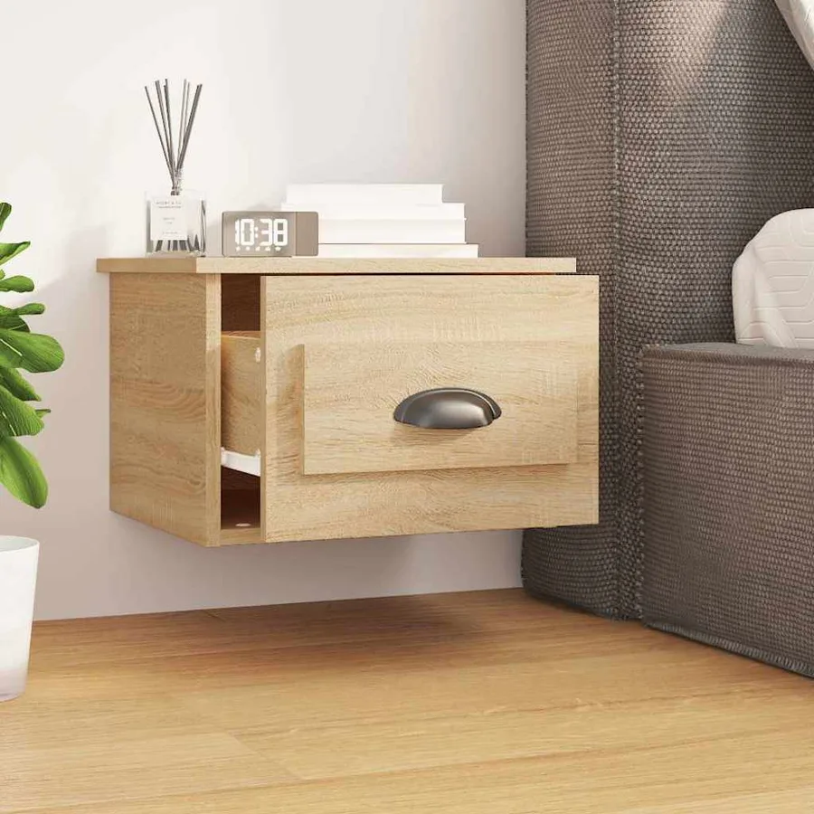 Tables de chevet murales 2 pcs chêne sonoma 41,5x36x28 cm - 3