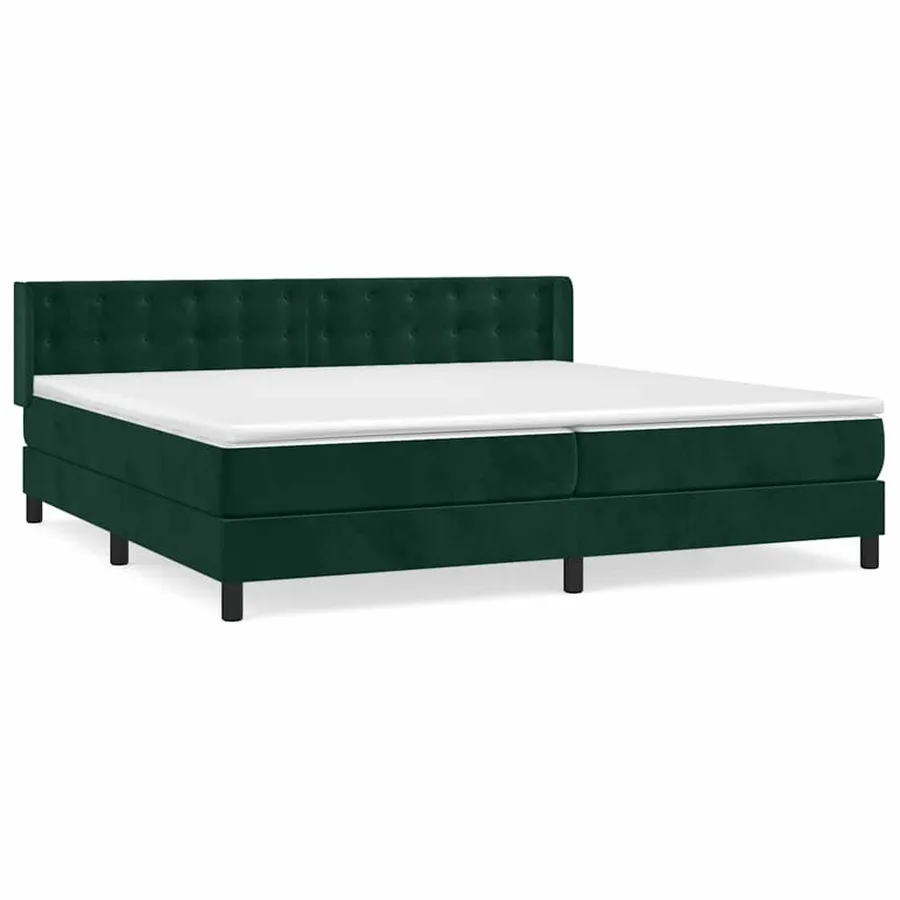 Sommier à lattes de lit et matelas Vert foncé 200x200cm Velours - 2