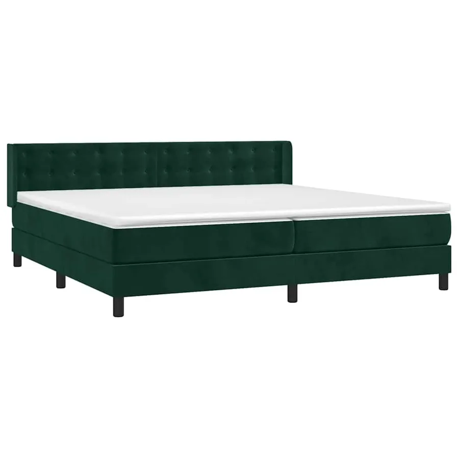 Sommier à lattes de lit et matelas Vert foncé 200x200cm Velours - 3