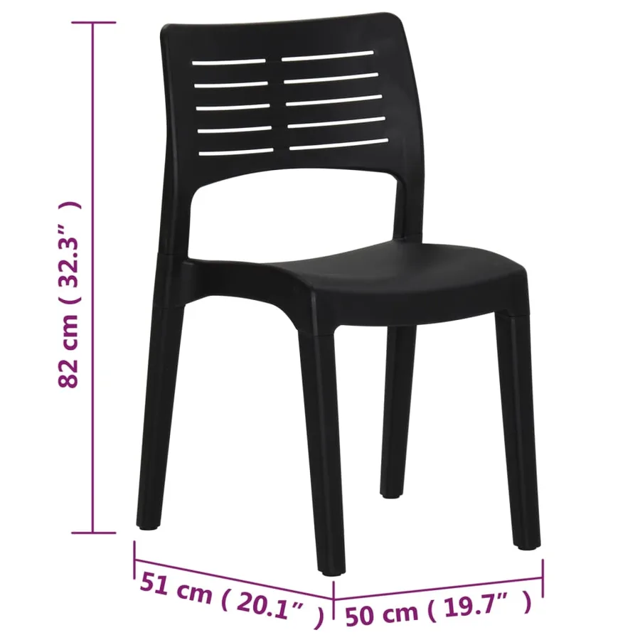 Chaises de jardin lot de 2 Anthracite Polypropylène - 10