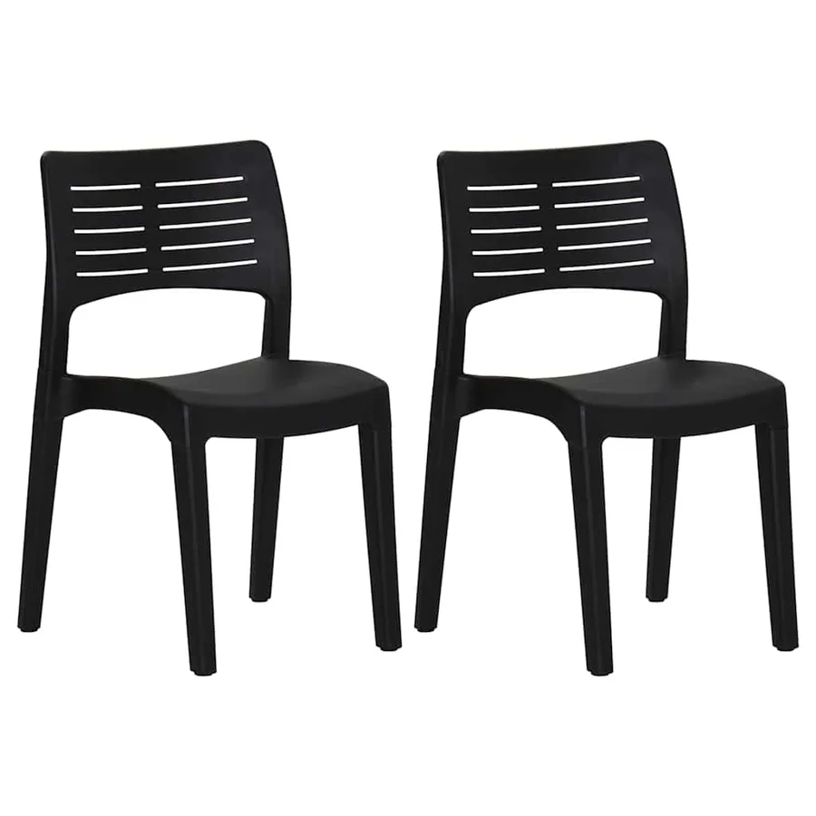 Chaises de jardin lot de 2 Anthracite Polypropylène - 2