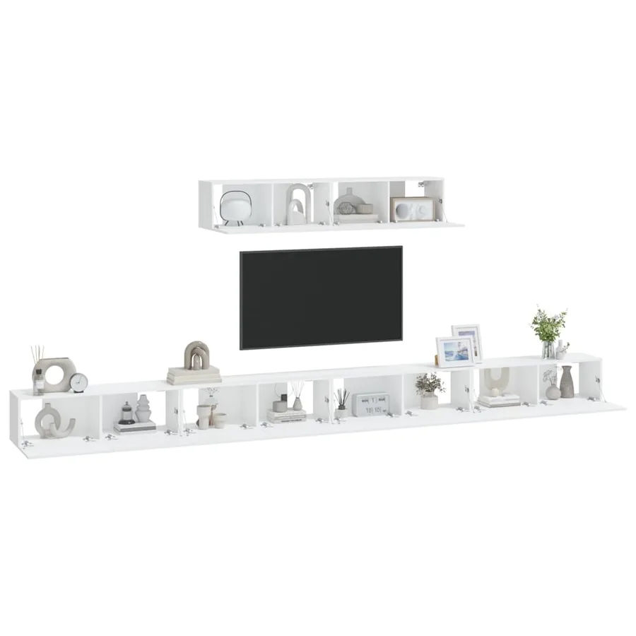 Ensemble de meubles TV 6 pcs Blanc Bois d'ingénierie - 7