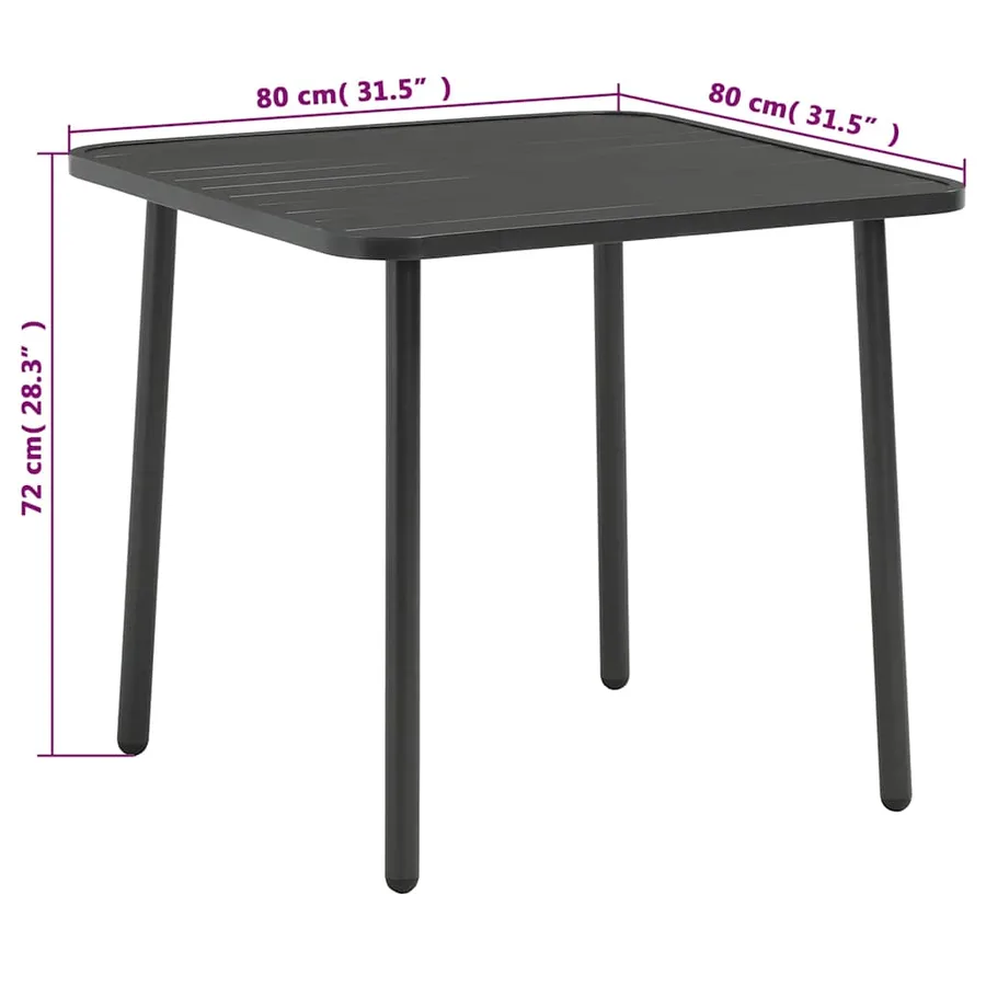 Mobilier de bistro 3 pcs Acier Gris foncé - 11