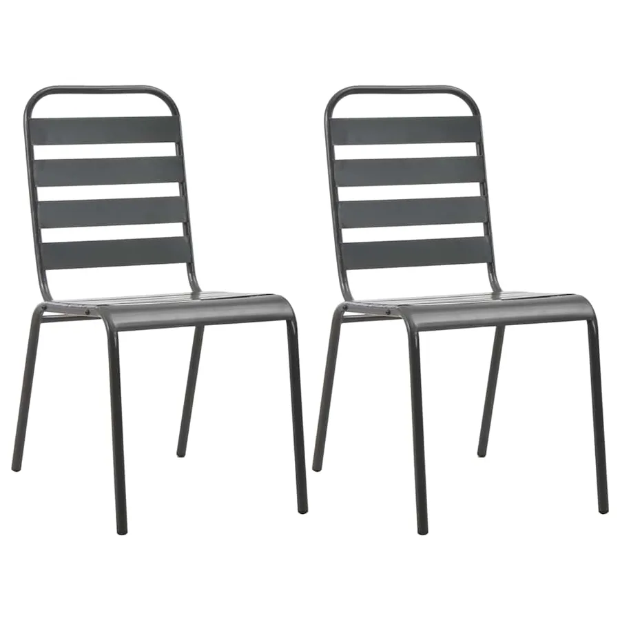 Mobilier de bistro 3 pcs Acier Gris foncé - 5