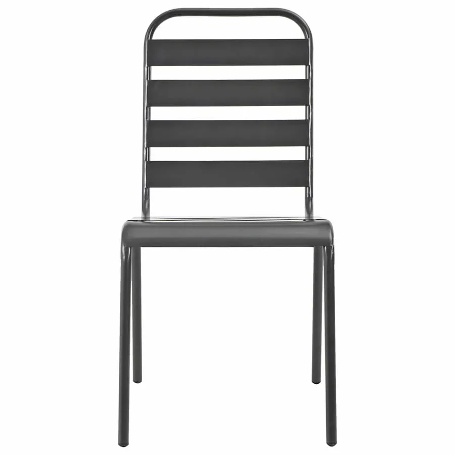 Mobilier de bistro 3 pcs Acier Gris foncé - 7