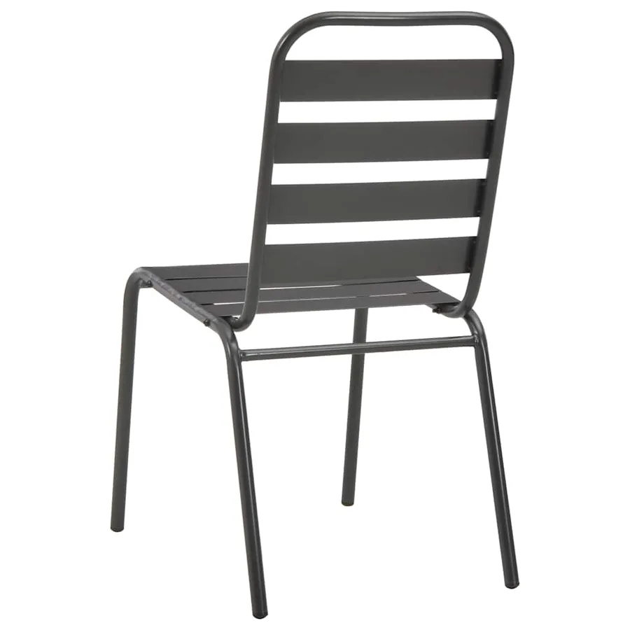 Mobilier de bistro 3 pcs Acier Gris foncé - 9