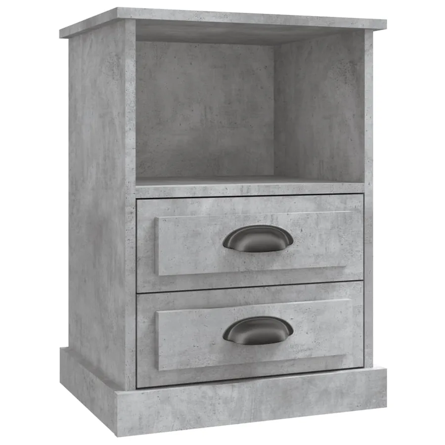 Table de chevet gris béton 43x36x60 cm - 2