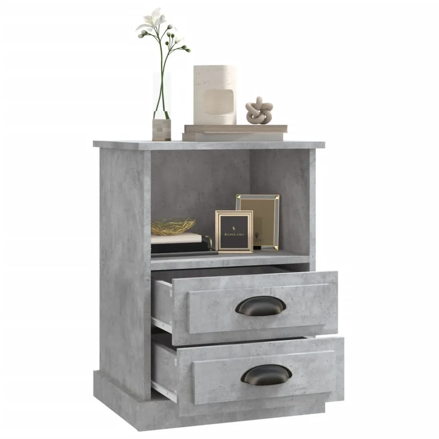 Table de chevet gris béton 43x36x60 cm - 5