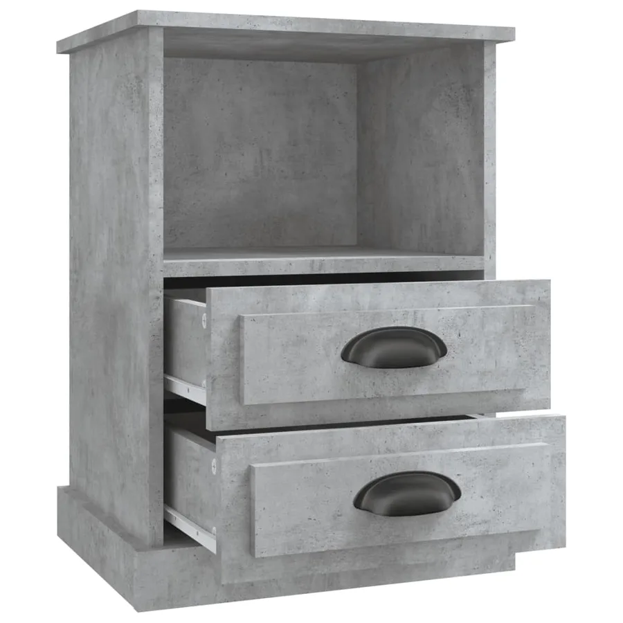 Table de chevet gris béton 43x36x60 cm - 7