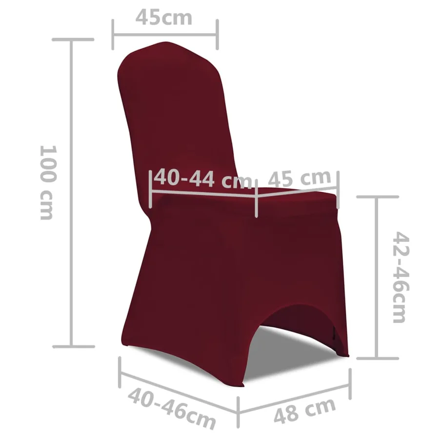 Housse de chaise extensible 4 pcs Bordeaux - 8