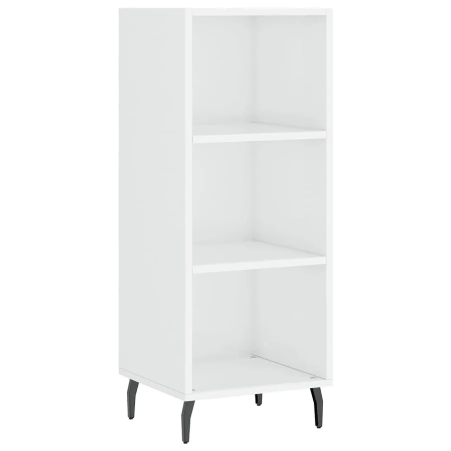 Buffet blanc brillant 34,5x32,5x90 cm bois d'ingénierie - 2