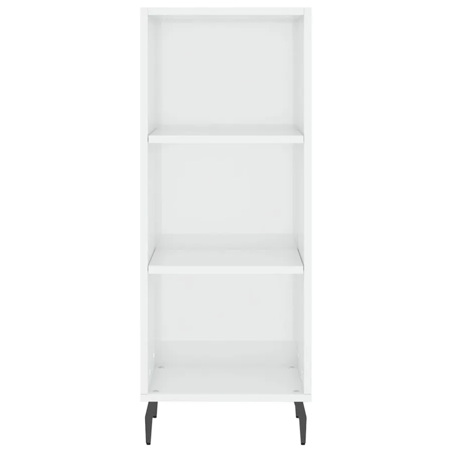 Buffet blanc brillant 34,5x32,5x90 cm bois d'ingénierie - 4