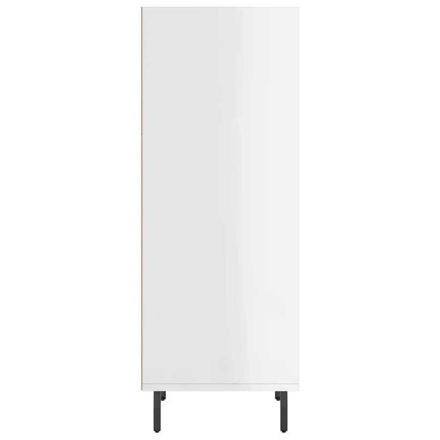 Buffet blanc brillant 34,5x32,5x90 cm bois d'ingénierie - 5