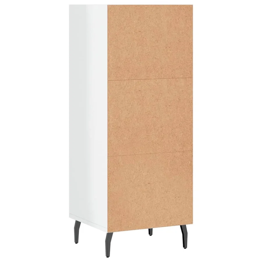 Buffet blanc brillant 34,5x32,5x90 cm bois d'ingénierie - 6
