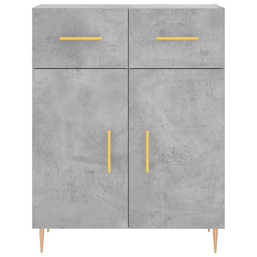 Buffet haut Gris béton 69,5x34x180 cm Bois d'ingénierie - 8