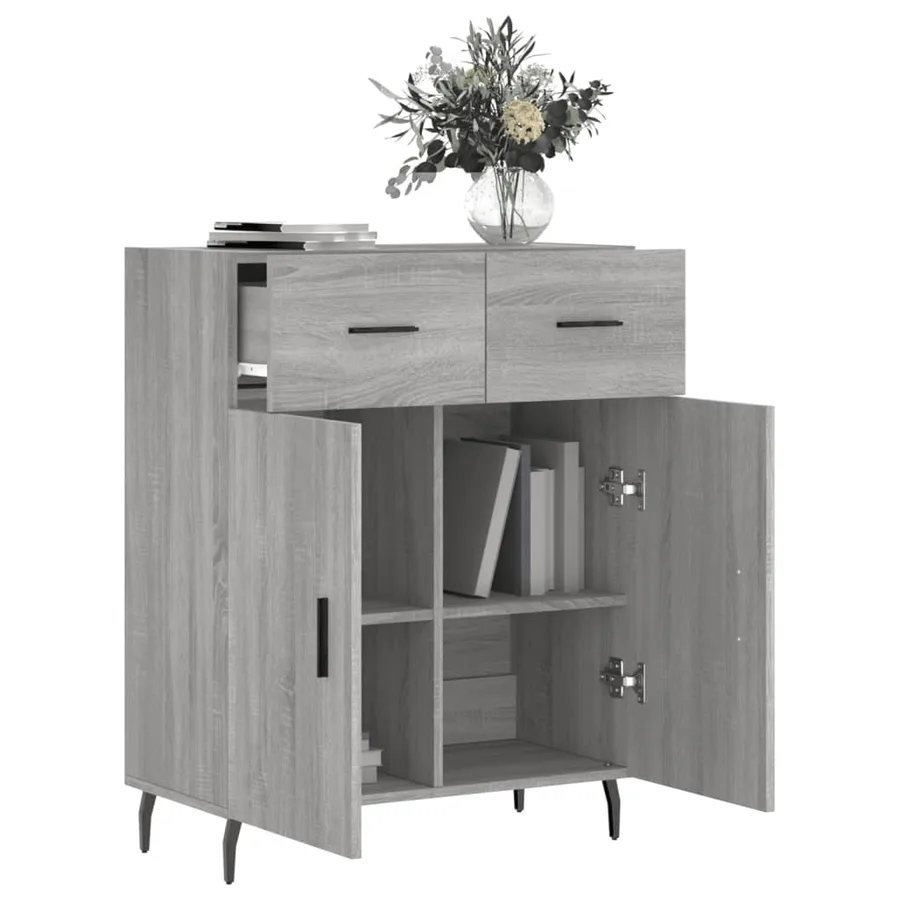 Buffet sonoma gris 69,5x34x90 cm bois d'ingénierie - 4