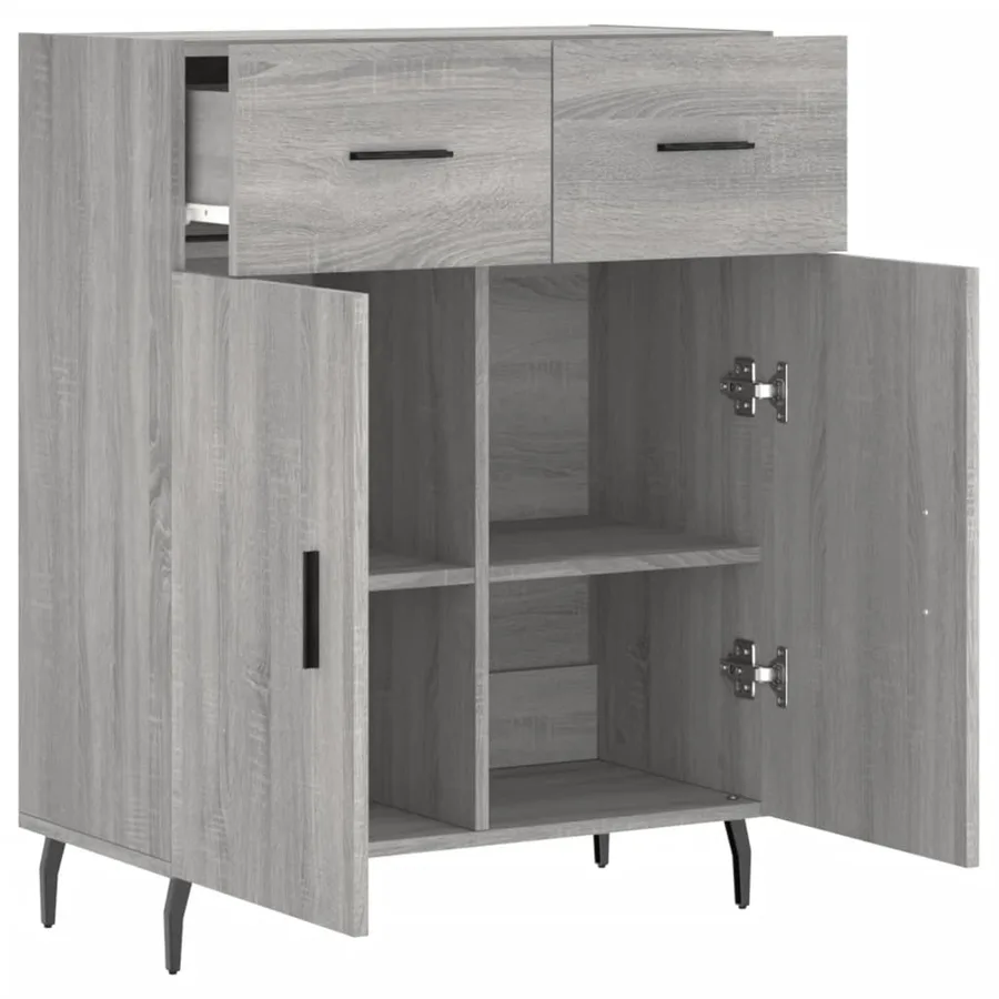 Buffet sonoma gris 69,5x34x90 cm bois d'ingénierie - 5