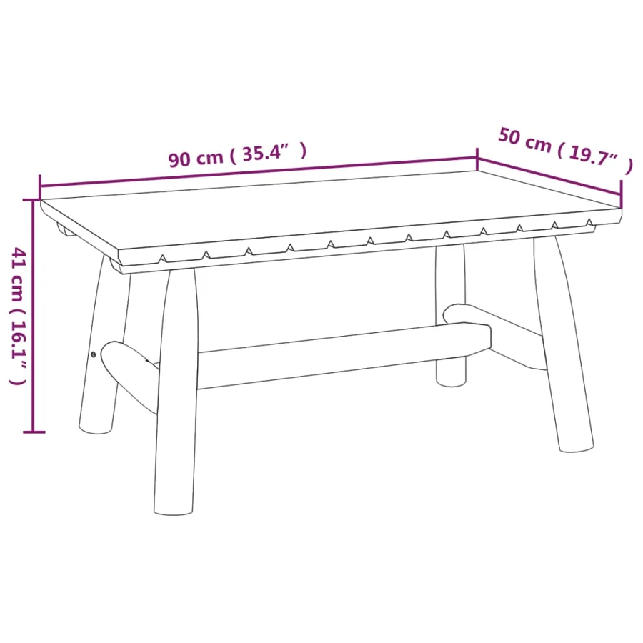 Table basse 90x50x41 cm bois massif d'épicéa - 6