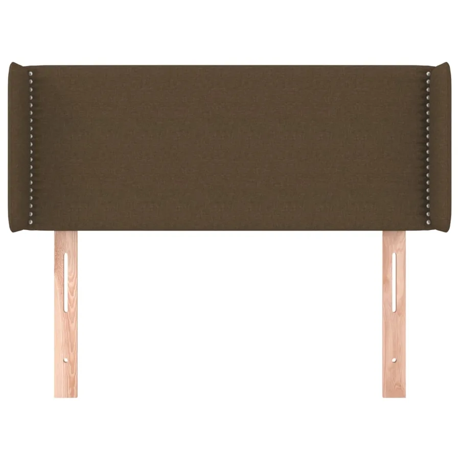 Tête de lit avec oreilles Marron Foncé 103x16x78/88 cm Tissu - 3