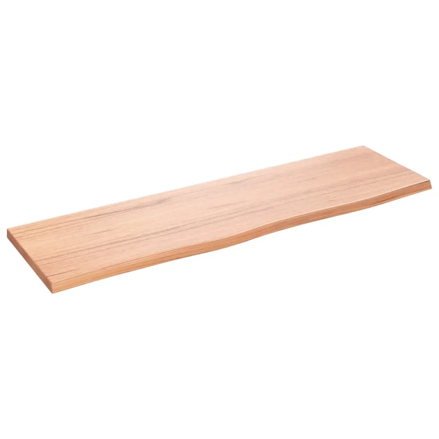 Étagère murale marron clair 100x30x2cm bois chêne massif traité - 2