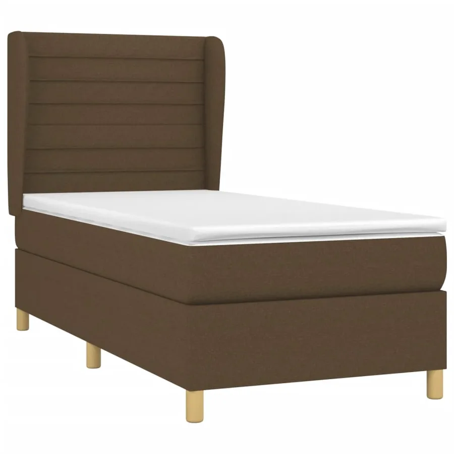Sommier à lattes de lit avec matelas Marron foncé 100x200 cm - 3