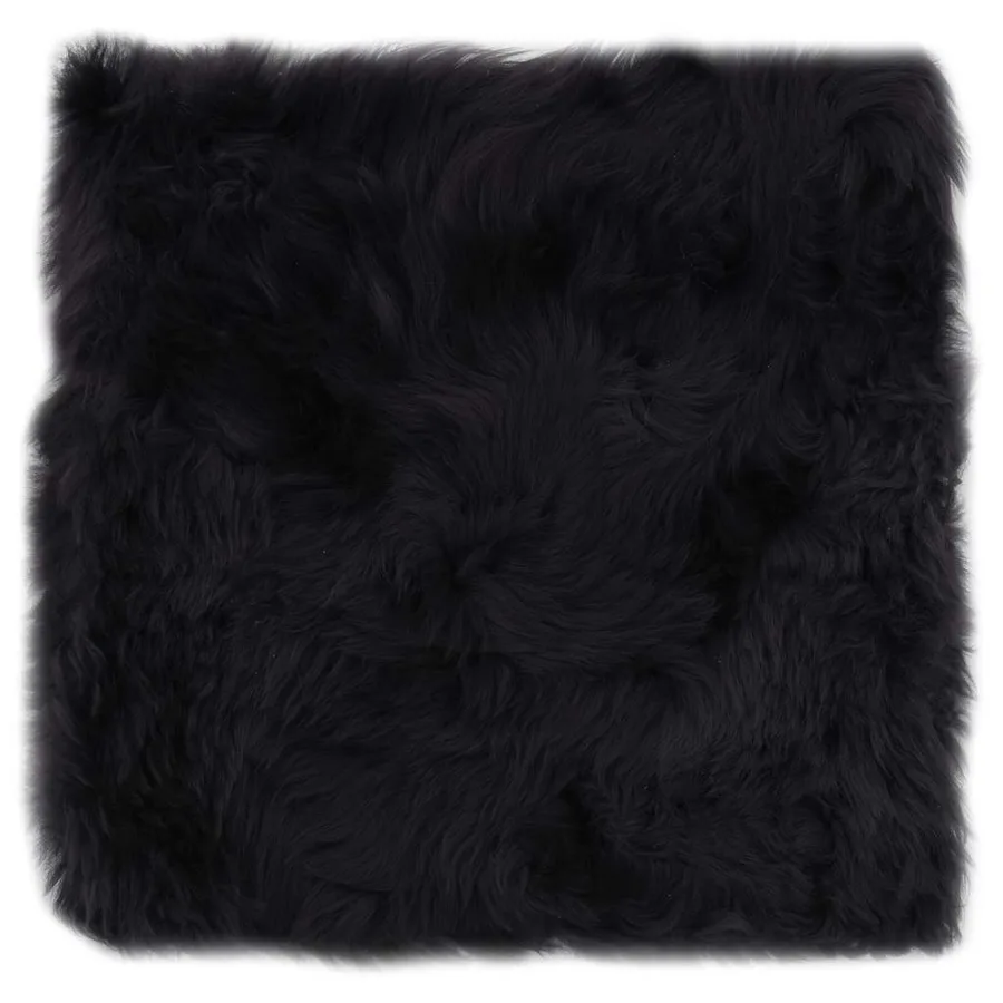 Coussins de chaise lot de 2 Gris foncé Mouton véritable - 2