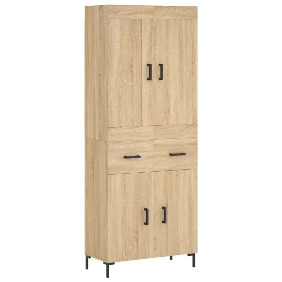 Buffet haut Chêne sonoma 69,5x34x180 cm Bois d'ingénierie - 2