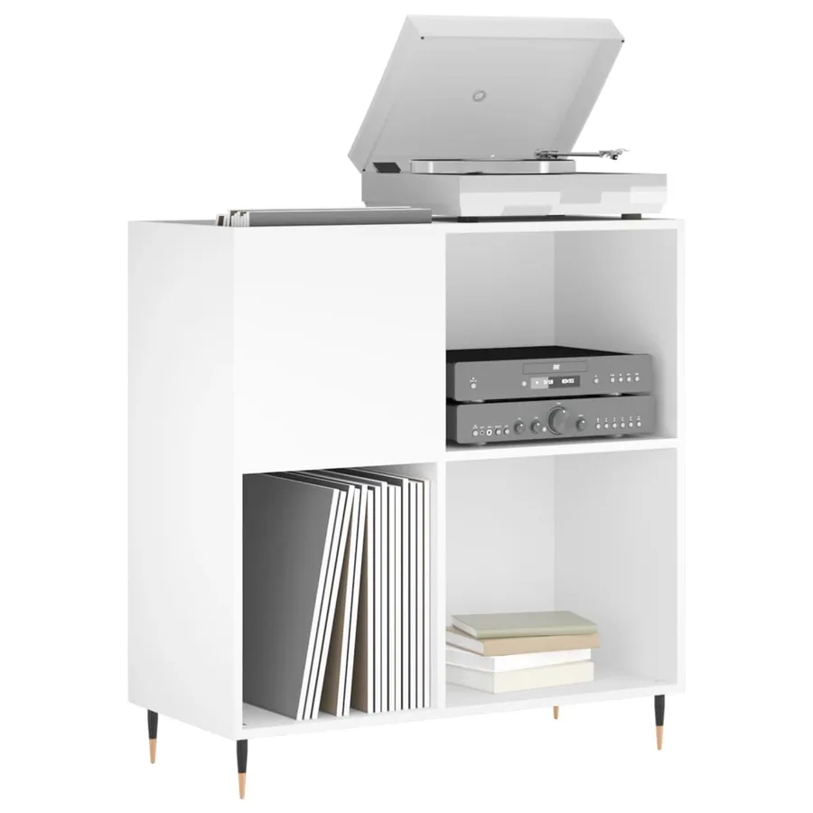 Armoire à disques blanc 84,5x38x89 cm bois d'ingénierie - 3