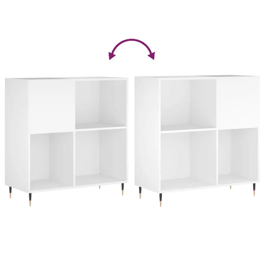 Armoire à disques blanc 84,5x38x89 cm bois d'ingénierie - 7