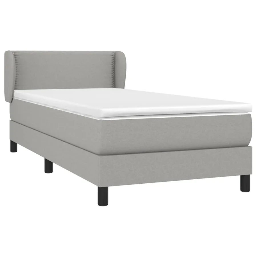 Sommier à lattes de lit avec matelas Gris clair 100x200cm Tissu - 3