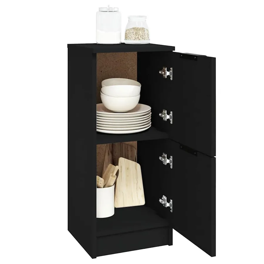 Buffet noir 30x30x70 cm bois d'ingénierie - 7
