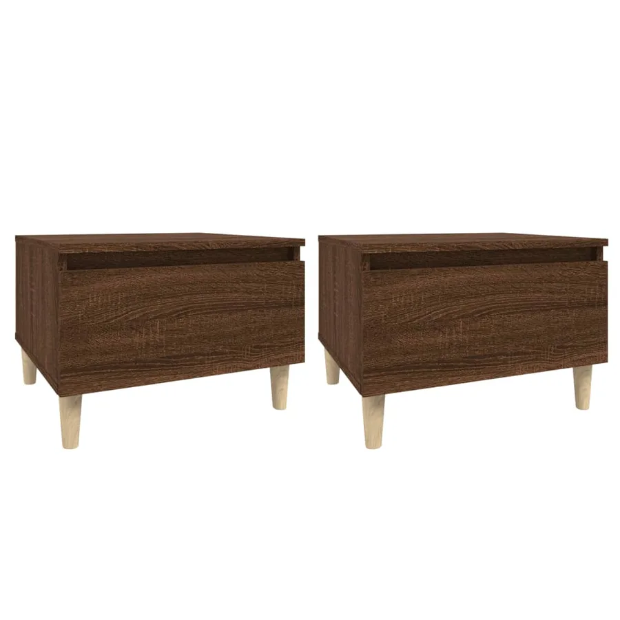 Tables d'appoint 2 pcs Chêne marron 50x46x35 cm Bois ingénierie - 2