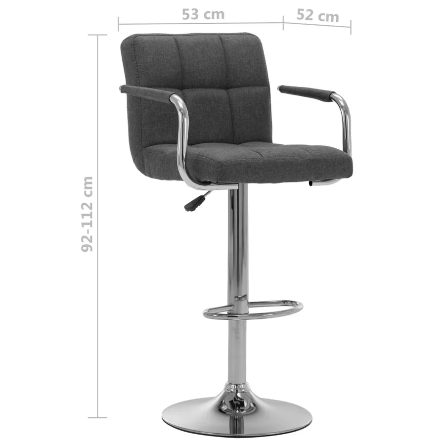 Chaises de bar lot de 2 gris foncé tissu - 8
