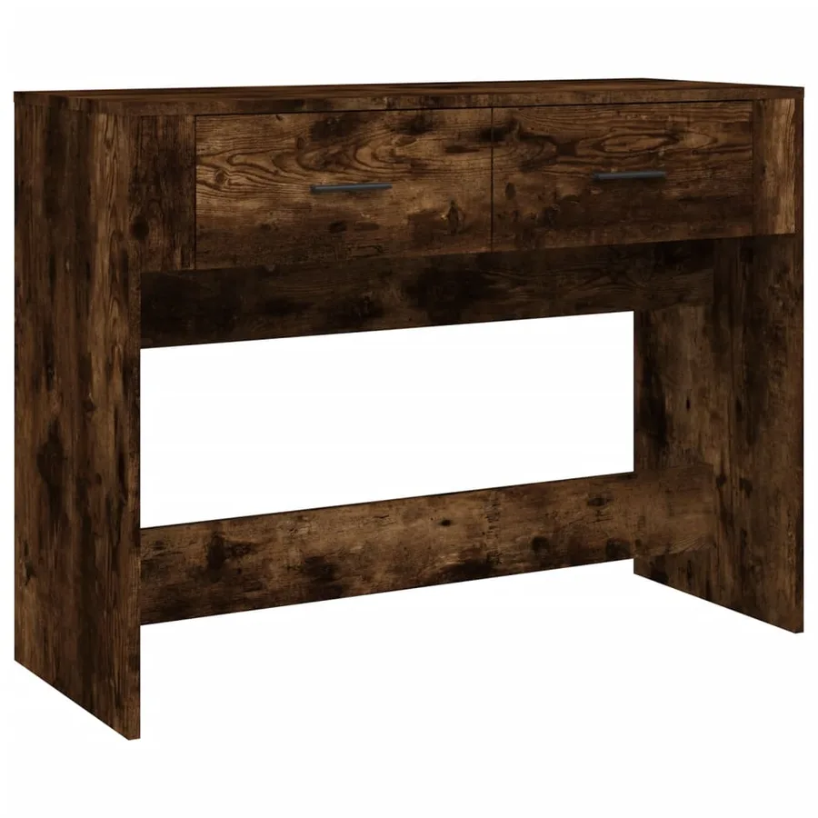 Table console Chêne fumé 100x39x75 cm Bois d'ingénierie - 2