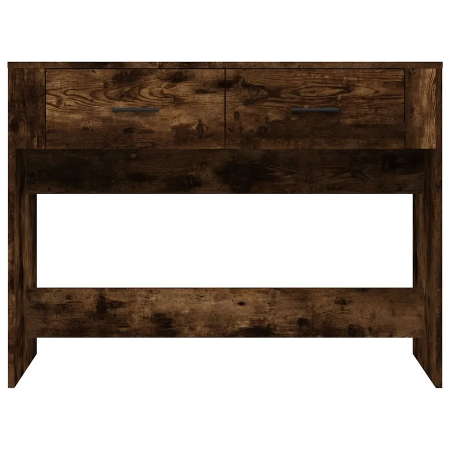 Table console Chêne fumé 100x39x75 cm Bois d'ingénierie - 6