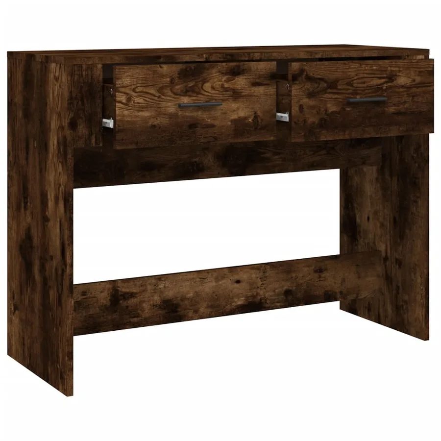 Table console Chêne fumé 100x39x75 cm Bois d'ingénierie - 7