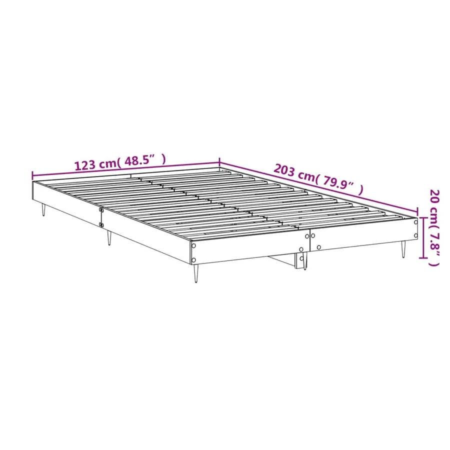 Cadre de lit sans matelas blanc brillant 120x200 cm - 10