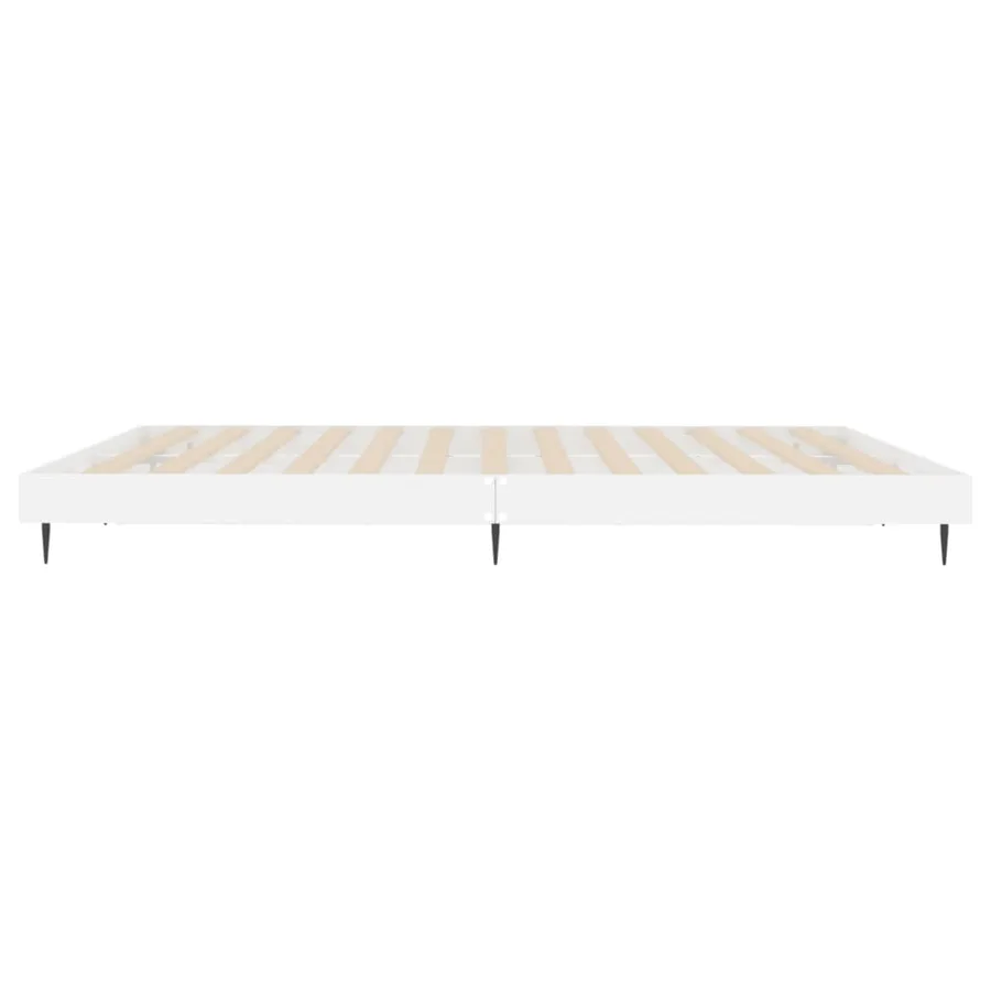 Cadre de lit sans matelas blanc brillant 120x200 cm - 7