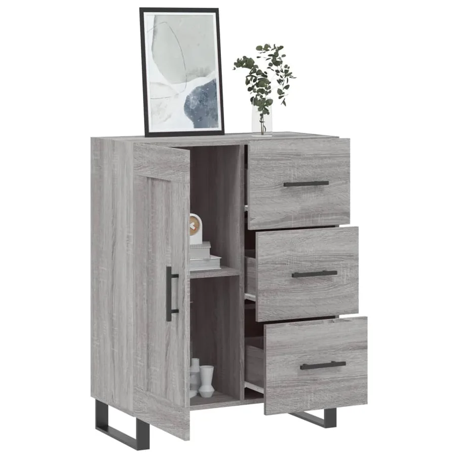 Buffet sonoma gris 69,5x34x90 cm bois d'ingénierie - 4