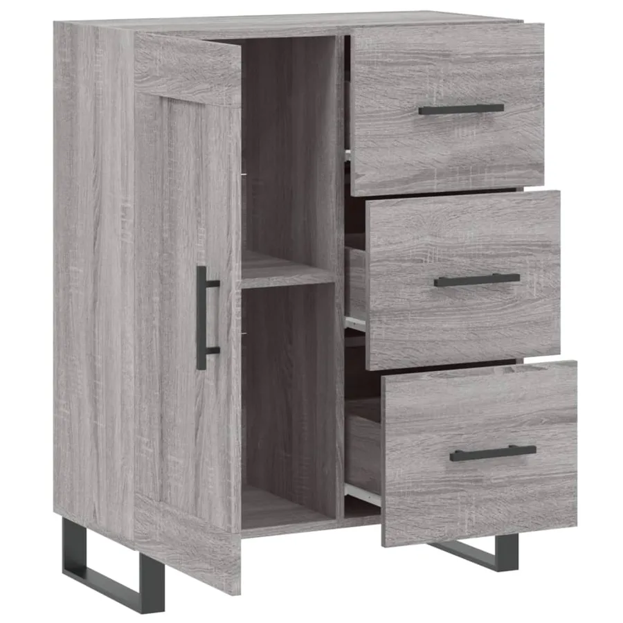 Buffet sonoma gris 69,5x34x90 cm bois d'ingénierie - 6