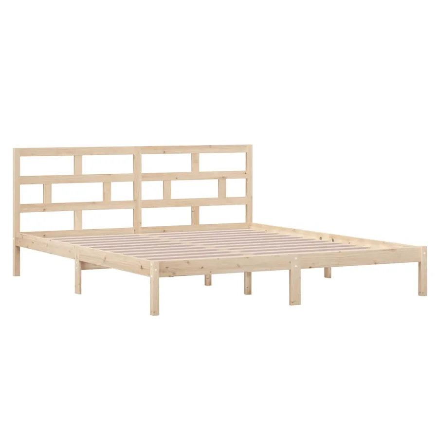 Cadre de lit sans matelas bois massif - 3