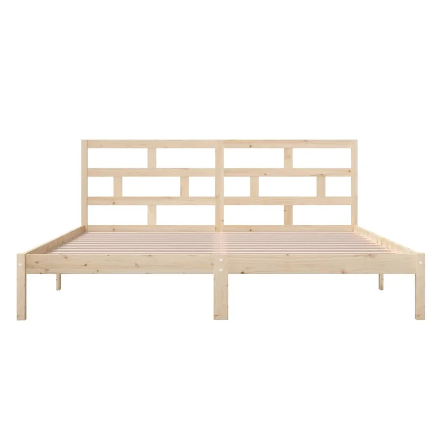 Cadre de lit sans matelas bois massif - 4