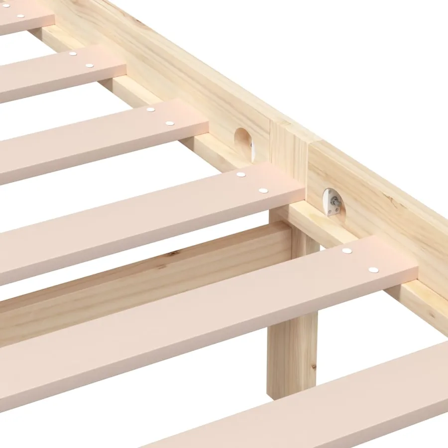 Cadre de lit sans matelas bois massif - 7