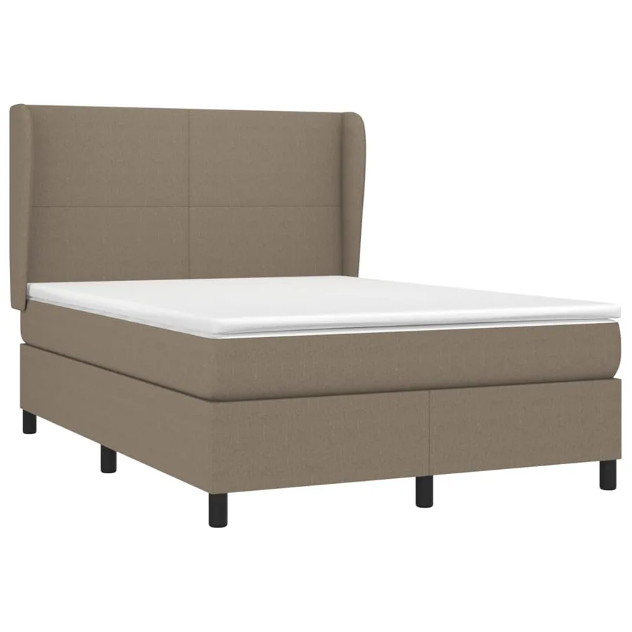 Sommier à lattes de lit avec matelas Taupe 140x200 cm Tissu - 3