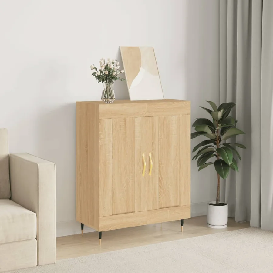 Buffet chêne sonoma 69,5x34x90 cm bois d'ingénierie