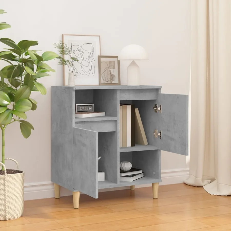 Buffet Gris béton 60x35x70 cm Bois d'ingénierie - 3
