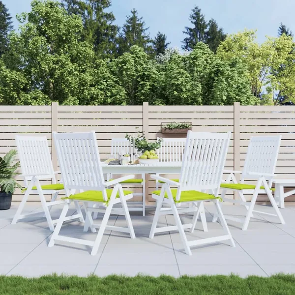 Coussins de chaise de jardin lot de 6 vert vif 50x50x4 cm